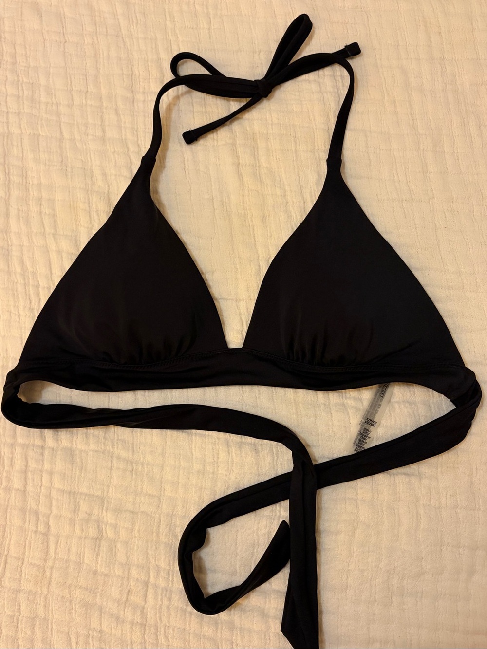 Black Triangle Halter Swim Top - Women